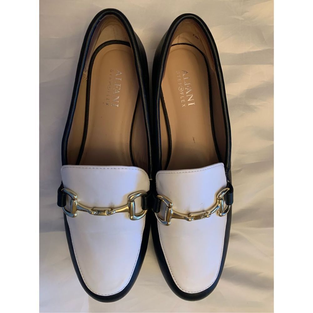 Alfani Two-Tone White and Black Bit Loafers